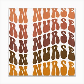 Thankful Rn Nurse Autumn Nurse Retro Groovy Thanksgiving Canvas Print