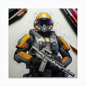 Halo Soldier Canvas Print