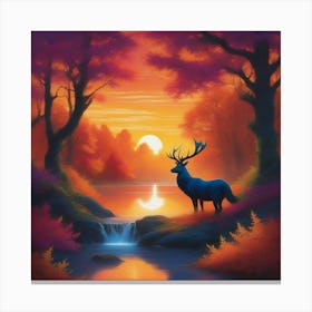 Deer In The Forest Canvas Print