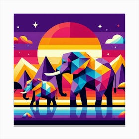 Pixelated Pals Elephants Canvas Print