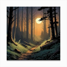 Forest Moonlight Canvas Print