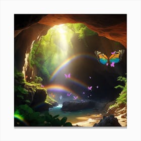 Butterflies in a cave Canvas Print