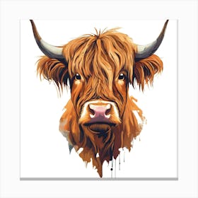 Highland Cow Vibrant Canvas Print