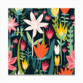 Dance Of Colors Celebrating Floral Life Canvas Print