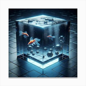 Goldfish In A Cube Canvas Print