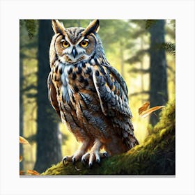 Owl In The Forest 152 Canvas Print