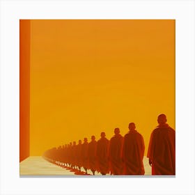 Line of Buddhist Monks Canvas Print