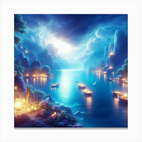 Night In The Village 2 Canvas Print