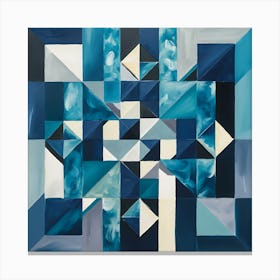 Geometric Shapes With Blue 4 Canvas Print