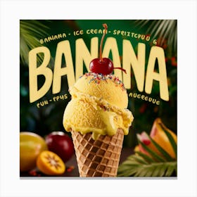 Banana Ice Cream Canvas Print