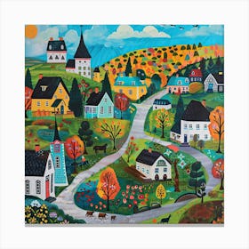 Kids Travel Illustration Quebec 4 Canvas Print