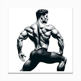 Bodybuilder Posing Canvas Print