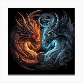 Dragon Yin Yang Canvas Print
