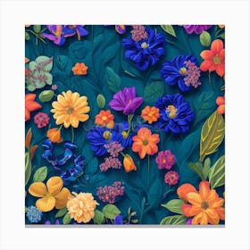 Seamless Floral Pattern 4 Canvas Print