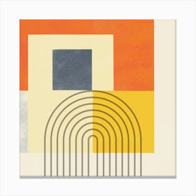 Rainbows And Squares Modern Abstract Orange Yellow Canvas Print