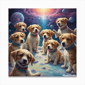 Dogs On The Moon Canvas Print