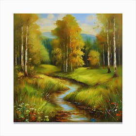 Canada's forests. Forest trees. Artwork. Oil on canvas.6 Canvas Print