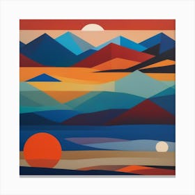 Sunset In The Mountains Canvas Print