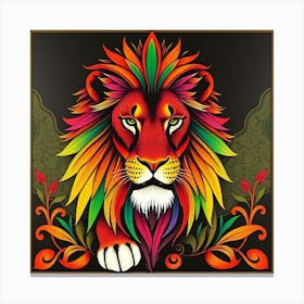 Lion rainbow Canvas Print