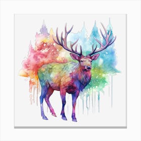 Elk Watercolor Painting Leinwandbild