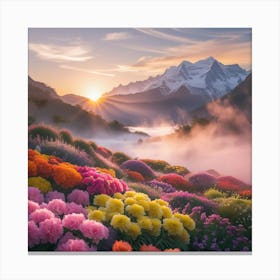 Sunrise In The Mountains 5 Canvas Print