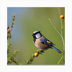 Tit on branch Canvas Print