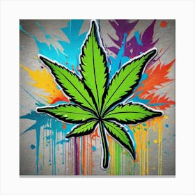 Colorful Marijuana Leaf 5 Canvas Print