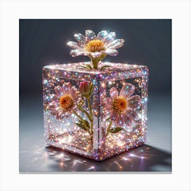 Daisies In A Cube Canvas Print