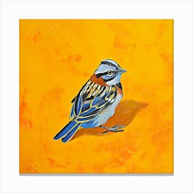 Bird On A Yellow Background Canvas Print