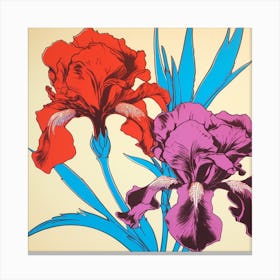 Iris 4 Pop Art Illustration Square Canvas Print