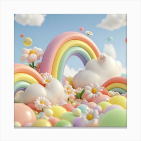 Colourful Rainbows-Candy Clouds Canvas Print