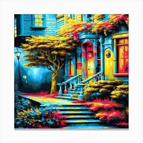 House At Night Canvas Print