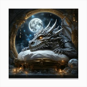 Dragon In The Moonlight 2 Canvas Print