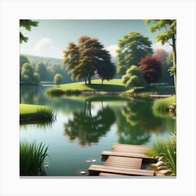 Pond In The Park Canvas Print