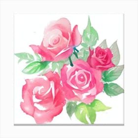 Watercolor Roses6 Canvas Print