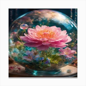 Flower In A Glass Ball Canvas Print