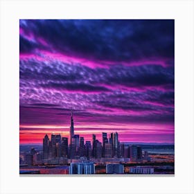 Sunset In Dubai Canvas Print