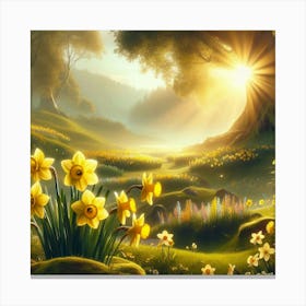 Daffodils In Spring Canvas Print