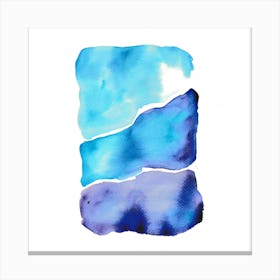 Blue Purple, Modern Watercolor Painting, Abstract Art Canvas Print