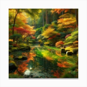 Autumn In The Japanese Garden Canvas Print