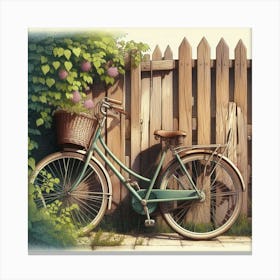 Bicycle In The Garden Canvas Print