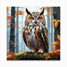 Owl In The Forest 183 Canvas Print