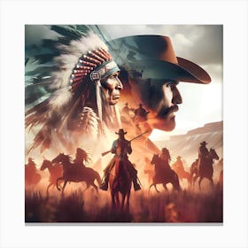 Cowboys And Indians 1 Canvas Print