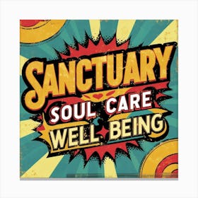 Tattered Retro Style Well Being Motivational Design Canvas Print