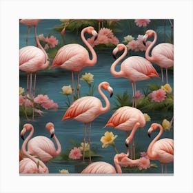 Pink Flamingos Canvas Print