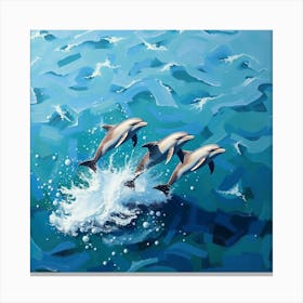 Dolphins In The Ocean 4 Canvas Print