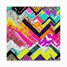 Chevron + Daisy+ Poppy+ Marigolds + Neon Plaids Pa Canvas Print