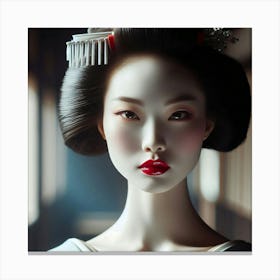 Geisha Creative Illustration Artwork 22 Canvas Print