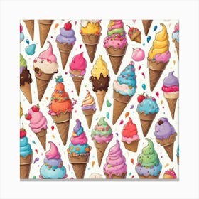 Ice Cream Pattern Canvas Print