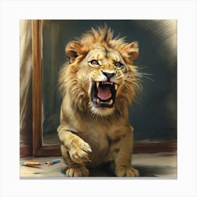 Lion Roaring 1 Canvas Print